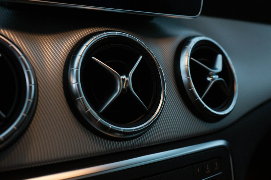 Bouches d'aération de climatisation d'une voiture